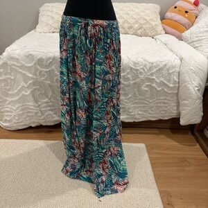 Tropical Print Maxi Skirt